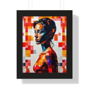 Pretty Pensive Woman | Framed Vertical Poster
