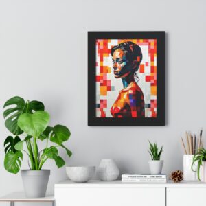 Pretty Pensive Woman | Framed Vertical Poster