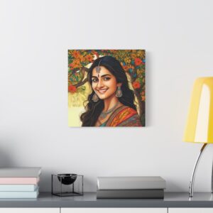 Pretty Woman Madhubani Wall Art | Gallery Canvas Wraps