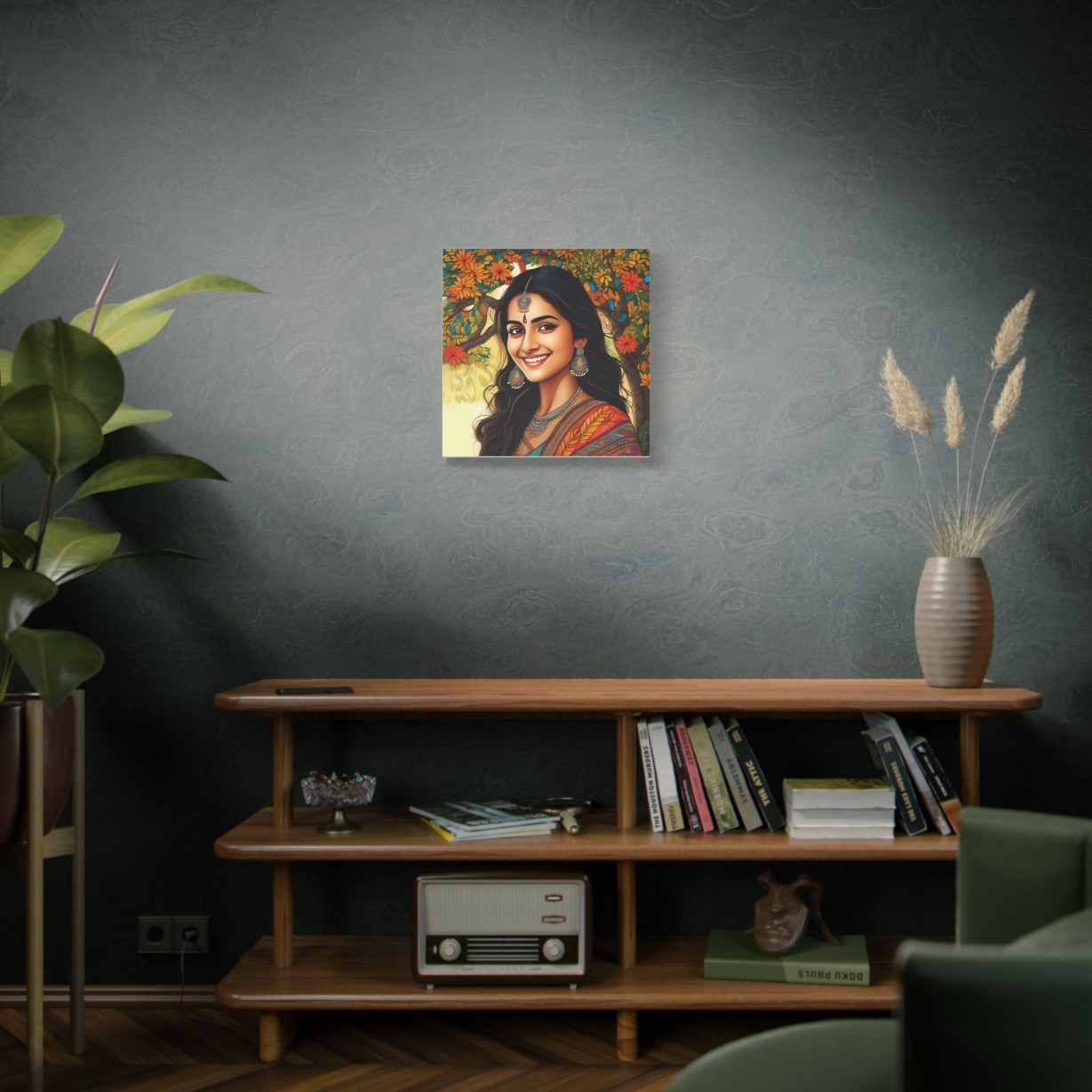 Pretty Woman Madhubani Wall Art | Gallery Canvas Wraps - Image 16