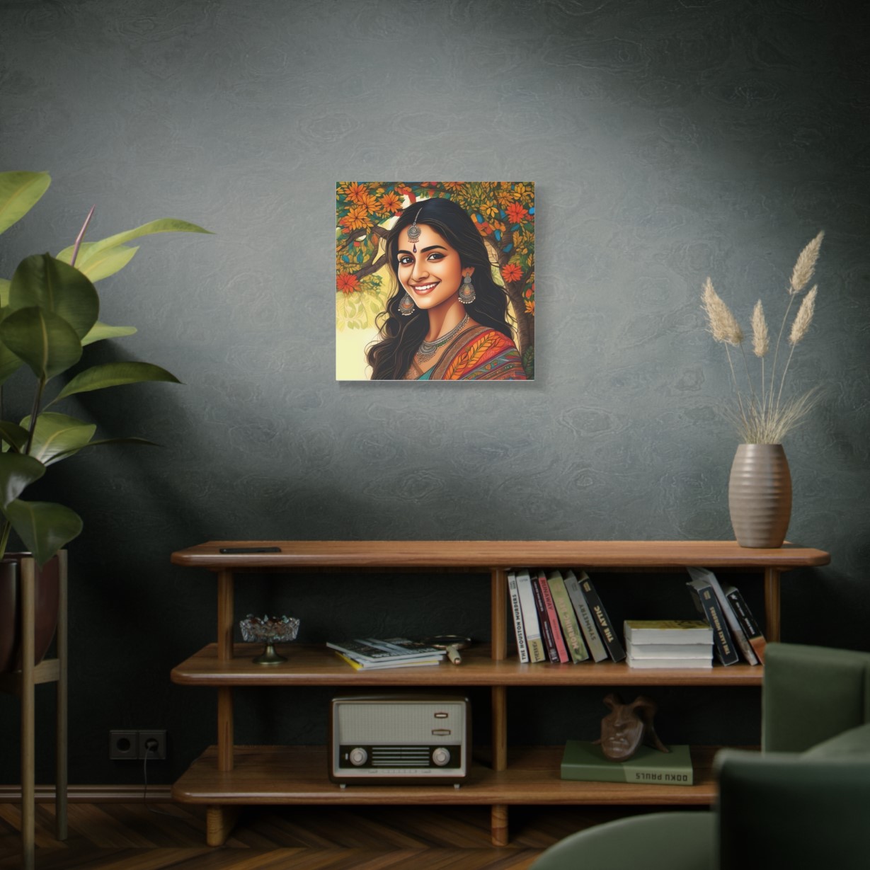 Pretty Woman Madhubani Wall Art | Gallery Canvas Wraps - Image 17