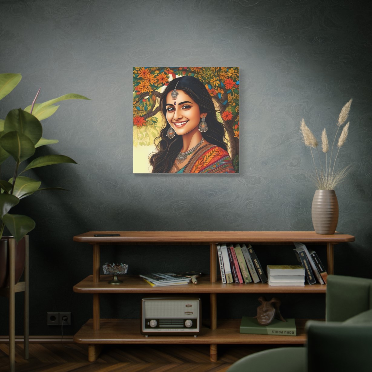 Pretty Woman Madhubani Wall Art | Gallery Canvas Wraps - Image 18