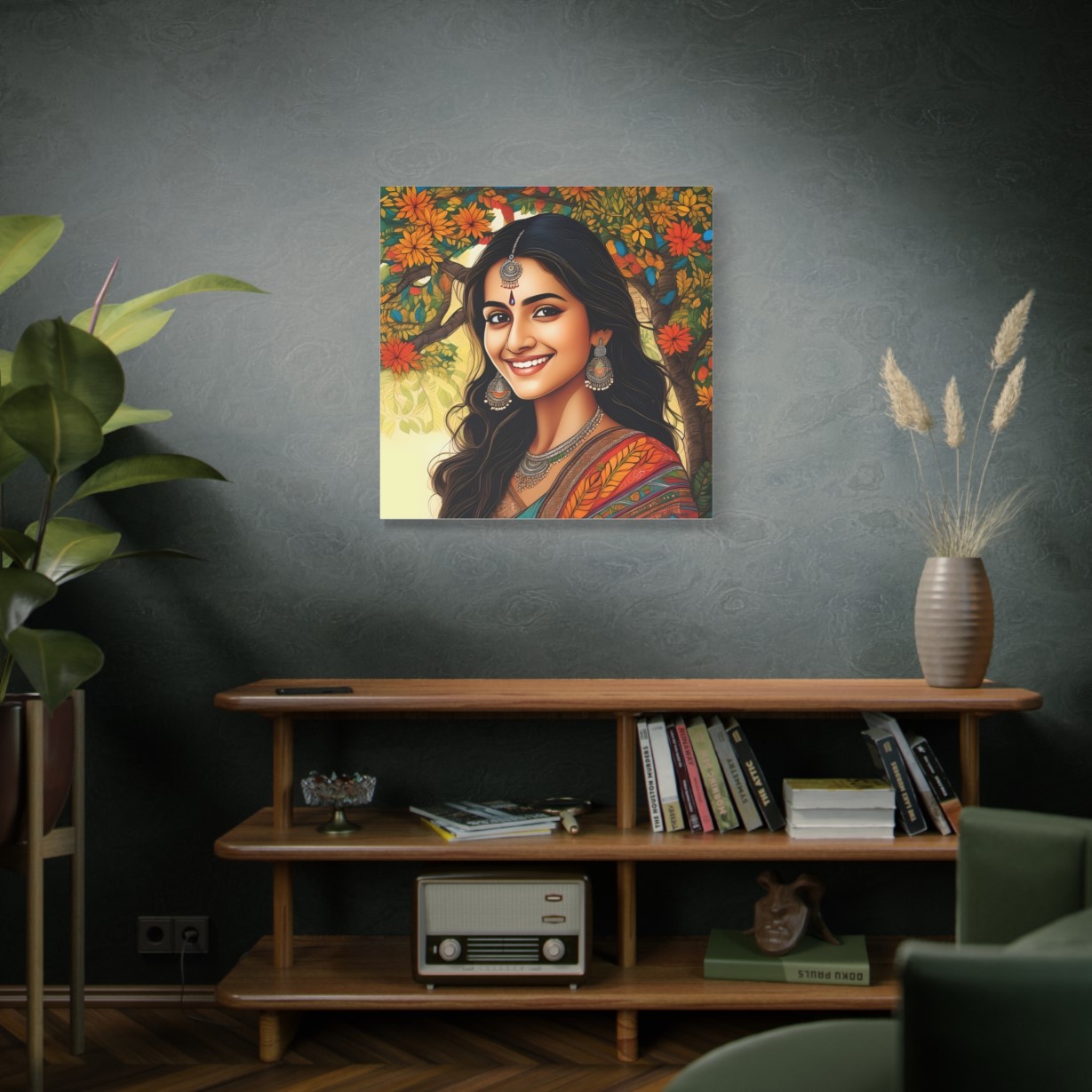 Pretty Woman Madhubani Wall Art | Gallery Canvas Wraps - Image 19