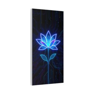 Floral Wall Art Decor | Blue Neon Flower