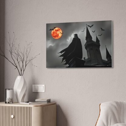 Spooky Halloween Canvas Art - Haunted Castle with Moon and Bats - Image 6