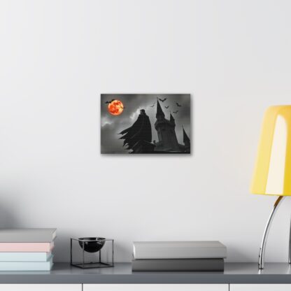 Spooky Halloween Canvas Art - Haunted Castle with Moon and Bats - Image 5