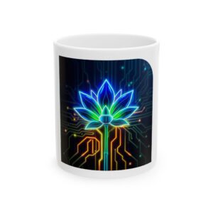 Beautiful Neon Flower Design Mug | Floral Coffee Mug