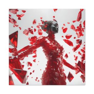 Red Crystal Girl | Gallery Canvas Wraps, Square Frame
