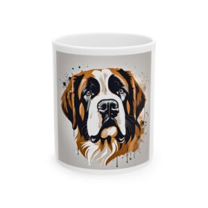 Saint Bernard Dog Ceramic Mug, (11oz, 15oz)