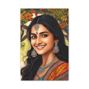 Madhubani Beauty | Gallery Canvas Wraps, Square Frame
