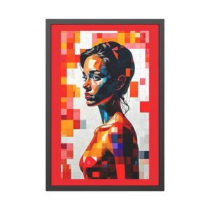 Pretty Pensive Woman | Framed Vertical Poster