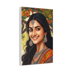Madhubani Beauty | Gallery Canvas Wraps, Square Frame