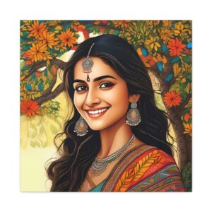 Pretty Woman Madhubani Wall Art | Gallery Canvas Wraps
