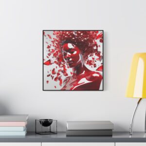 Canvas Wall Art – Woman with Red Crystal Face Paint Design