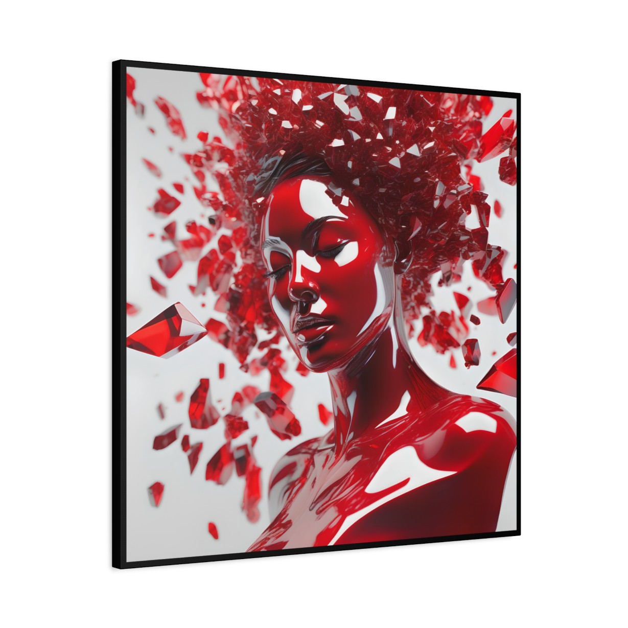 Canvas Wall Art - Woman with Red Crystal Face Paint Design - Image 17