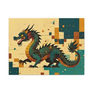 Awesome Unique Dragon Canvas Art | Retro Home Art