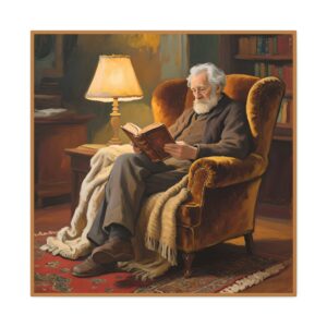 Old Man Reading Canvas Art | Graceful Art Piece