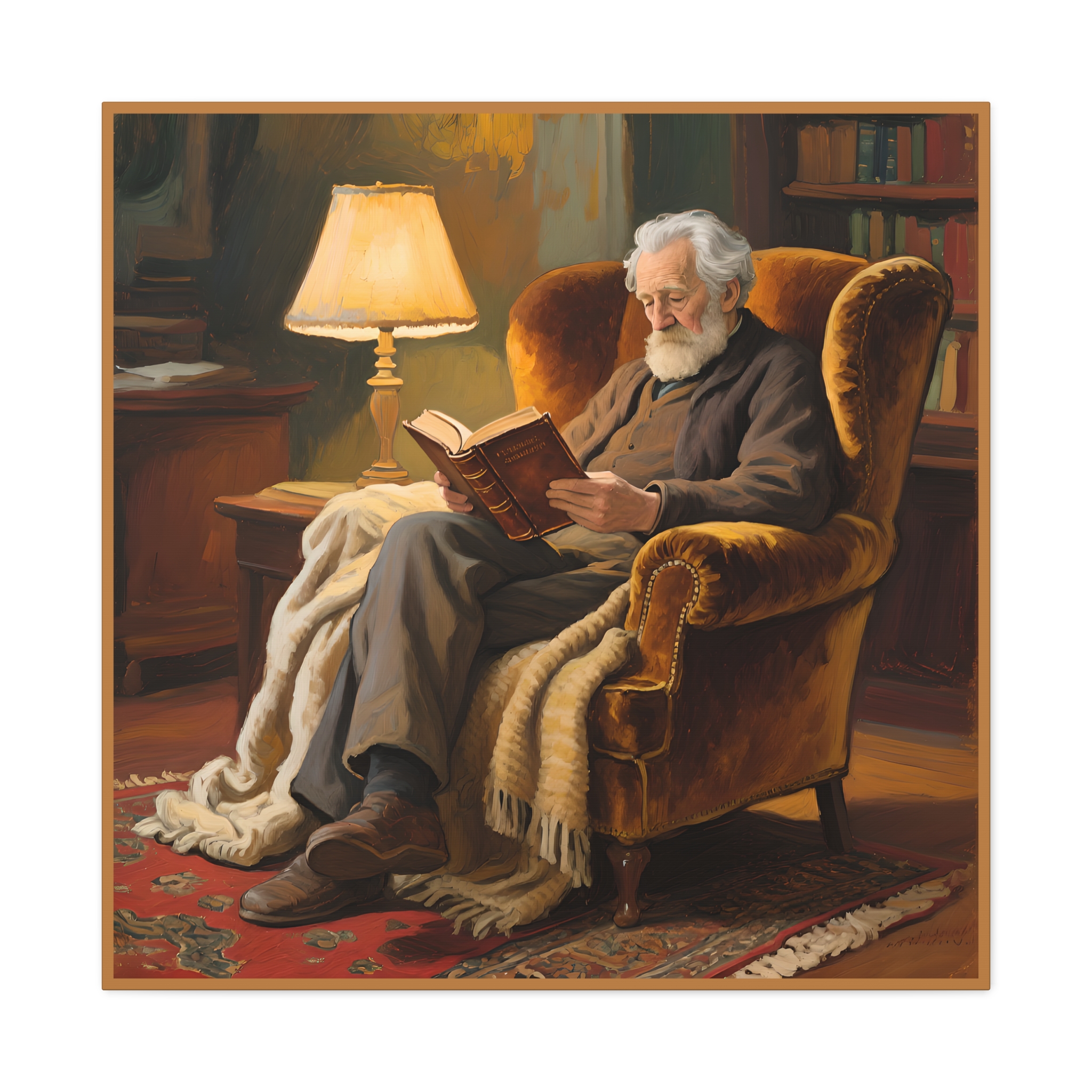 Old man reading a book