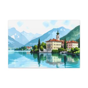 Alpine lake Italian scenery