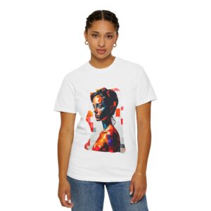 Attractive Contemplative Look T-Shirt | Young Woman Portrait