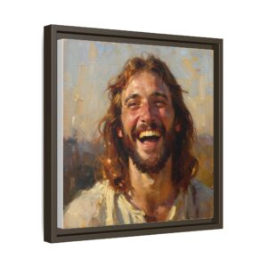 Framed Canvas of Laughing Jesus | Jesus Wall Art