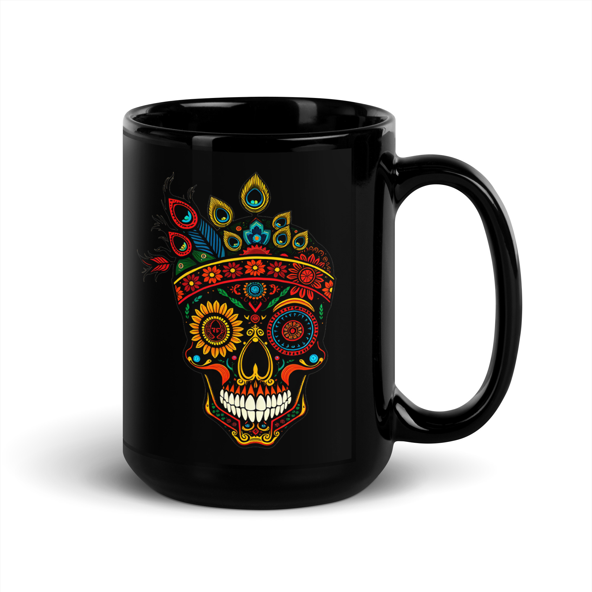 Bohemian Skull Ceramic Mug | Colorful Day of the Dead - Image 9