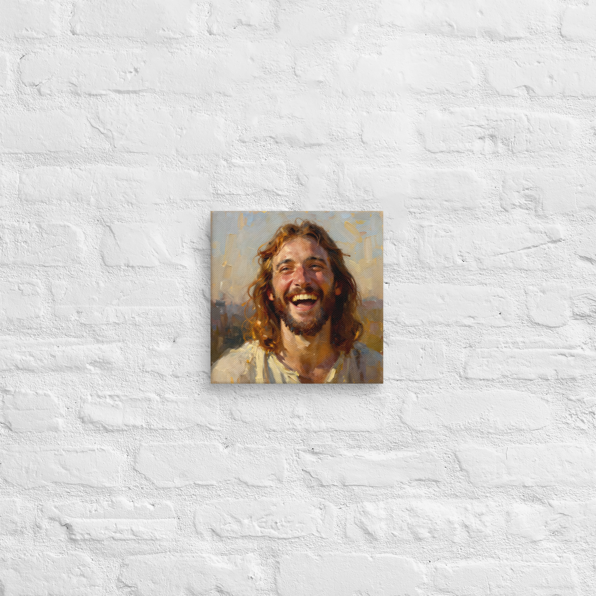 Canvas Art of Laughing Jesus | Jesus Wall Art - Image 3