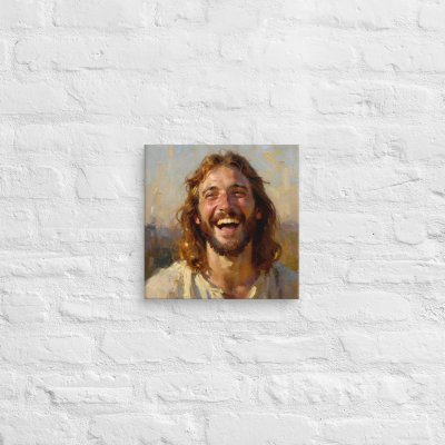 Canvas Art of Laughing Jesus | Jesus Wall Art - Image 4