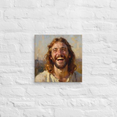 Canvas Art of Laughing Jesus | Jesus Wall Art - Image 5