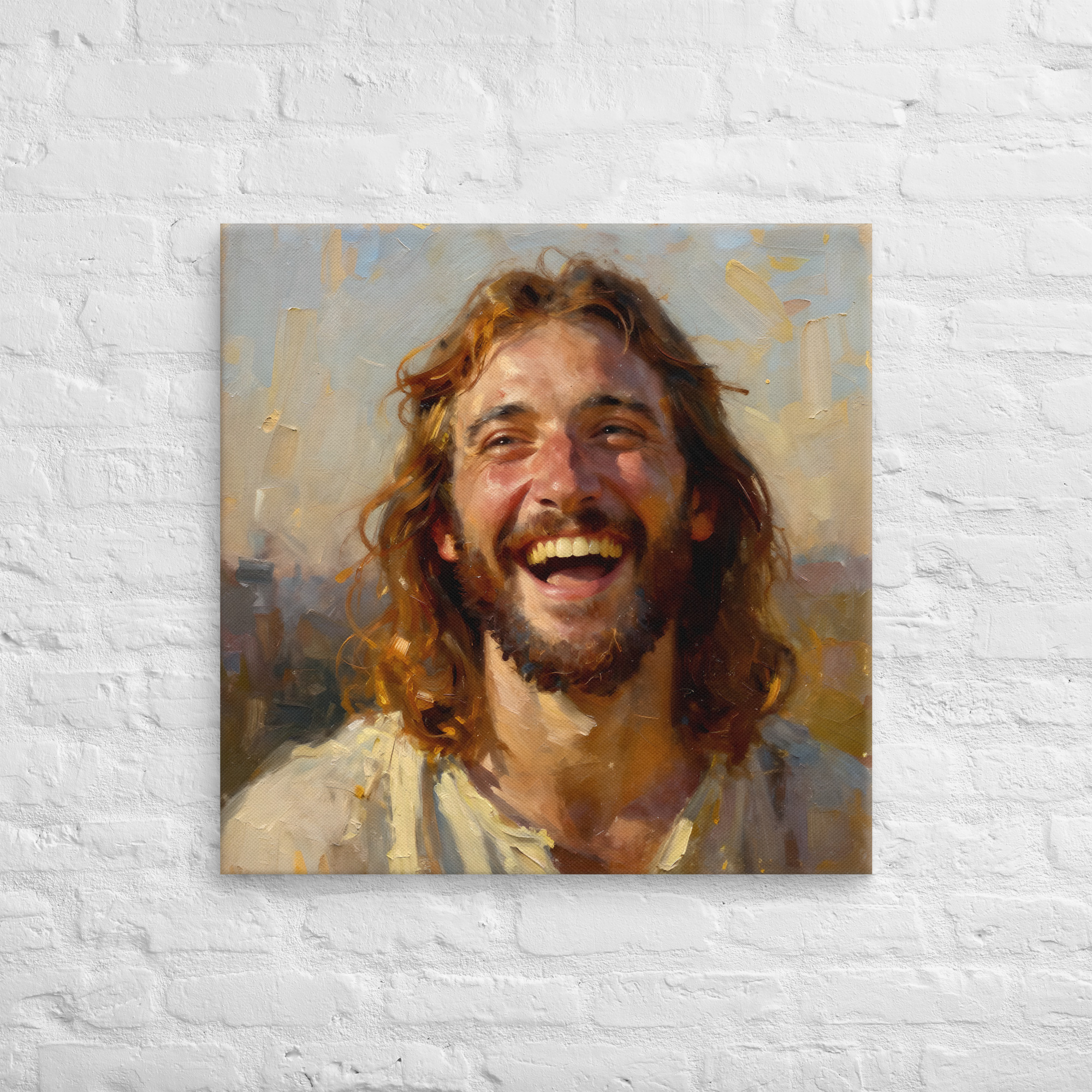 Canvas Art of Laughing Jesus | Jesus Wall Art - Image 10