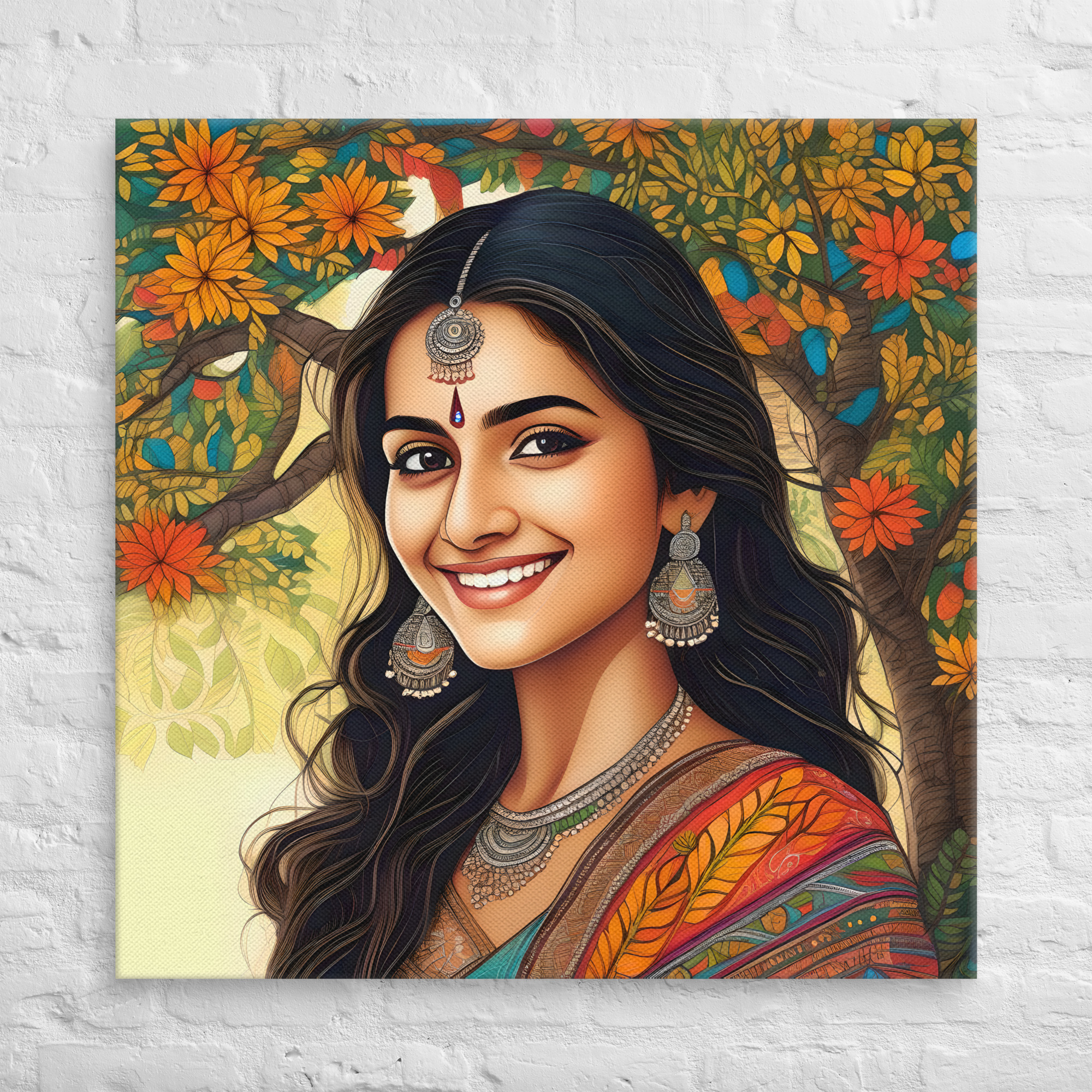 Pretty Woman Madhubani Wall Art