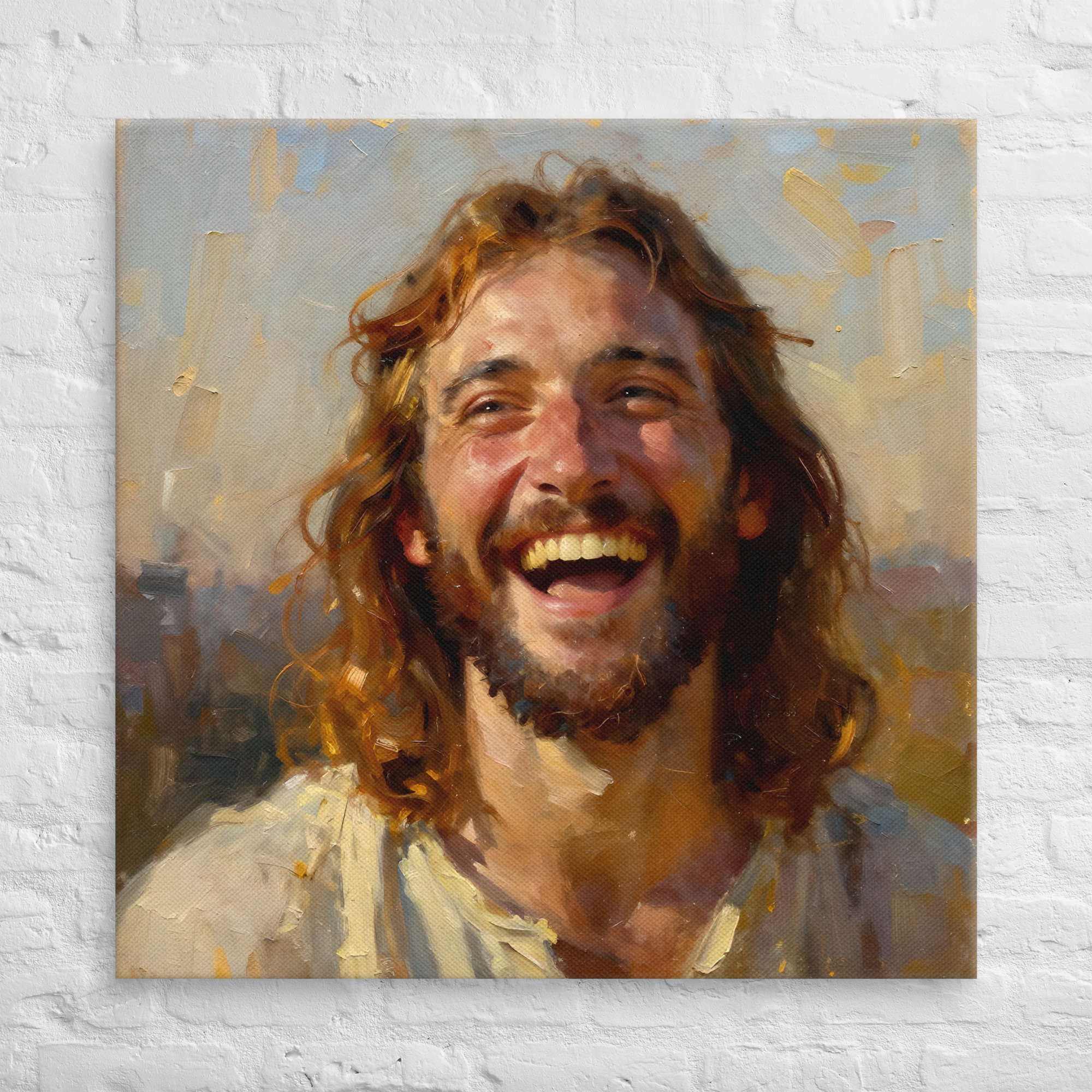 Canvas Art of Laughing Jesus | Jesus Wall Art