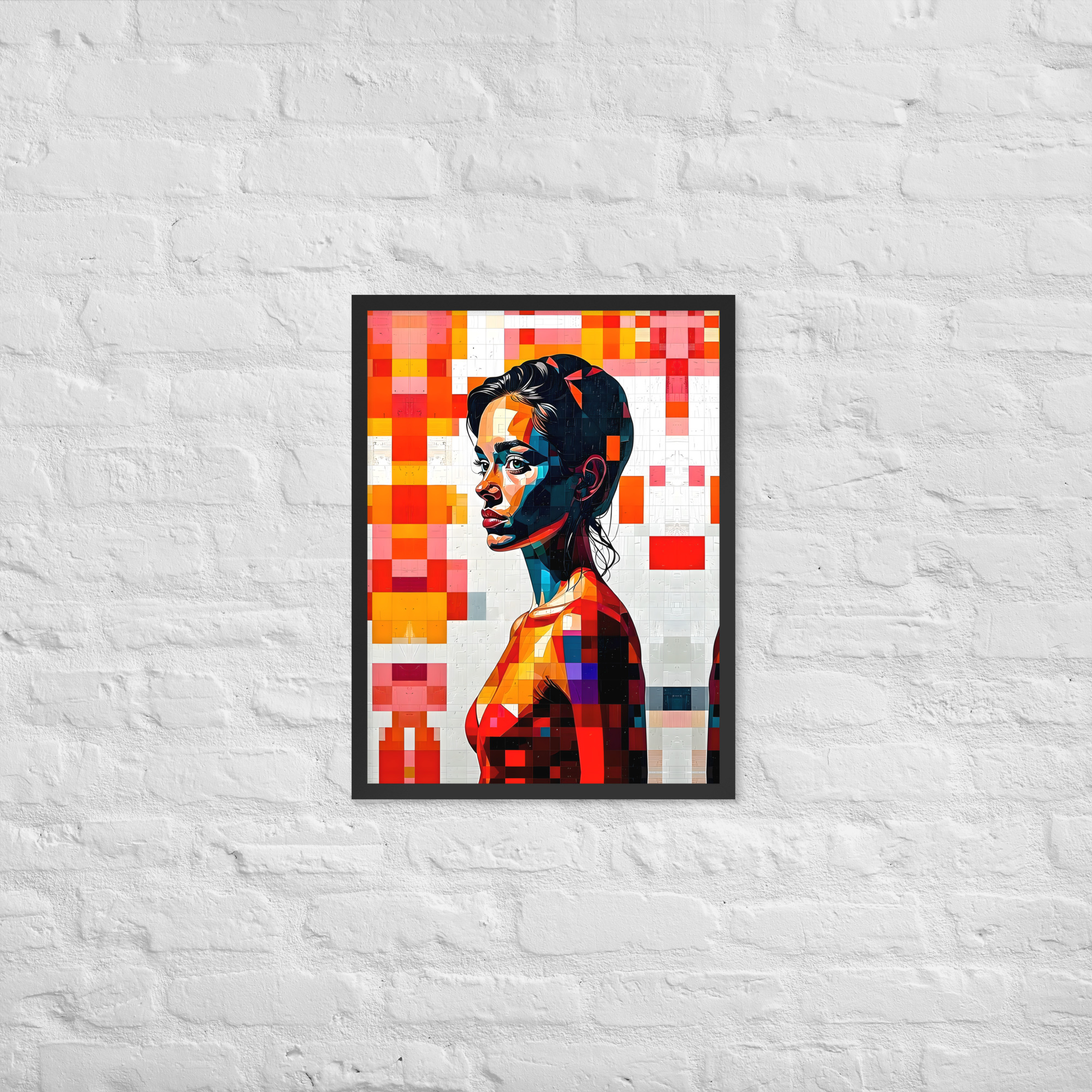 Pretty Pensive Woman | Framed Vertical Poster - Image 4