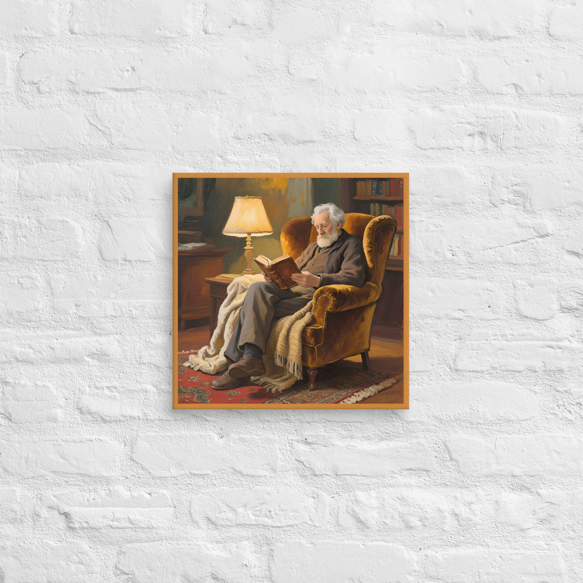 Old Man Reading Canvas Art | Graceful Art Piece - Image 2