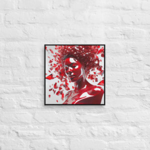 Canvas Wall Art – Woman with Red Crystal Face Paint Design