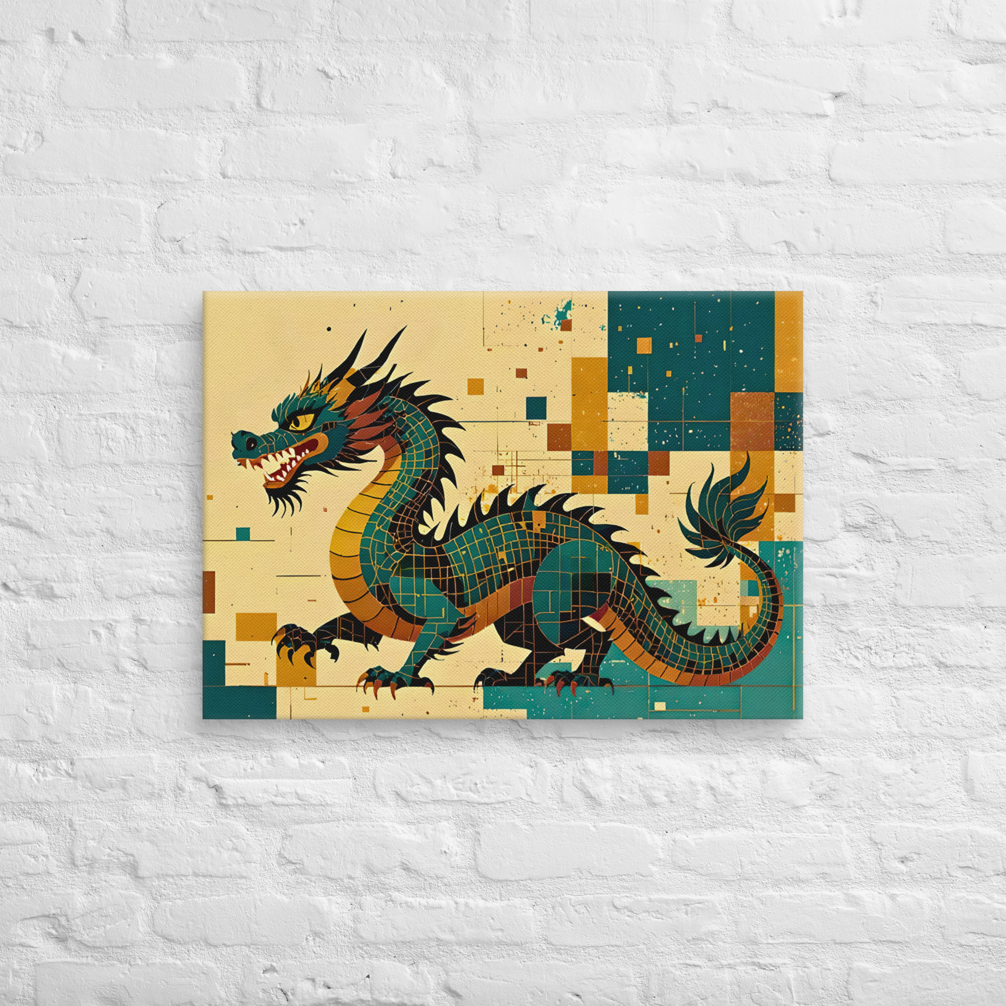 Awesome Unique Dragon Canvas Art | Retro Home Art - Image 3