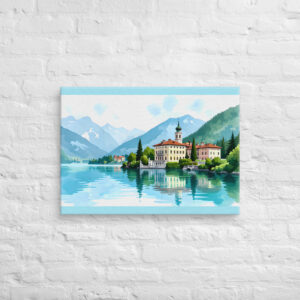 Elegant Alpine Lakefront Canvas Print | Italian Scenery