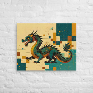 Awesome Unique Dragon Canvas Art | Retro Home Art
