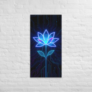 Floral Wall Art Decor | Blue Neon Flower
