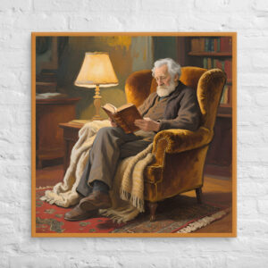 Old Man Reading Canvas Art | Graceful Art Piece