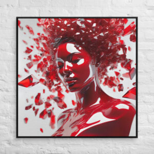 Canvas Wall Art – Woman with Red Crystal Face Paint Design