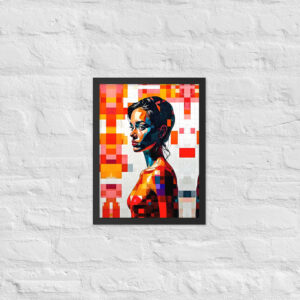 Pretty Pensive Woman | Framed Vertical Poster