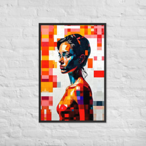 Pretty Pensive Woman | Framed Vertical Poster