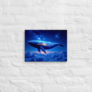Whale in the Clouds Thin Canvas Art