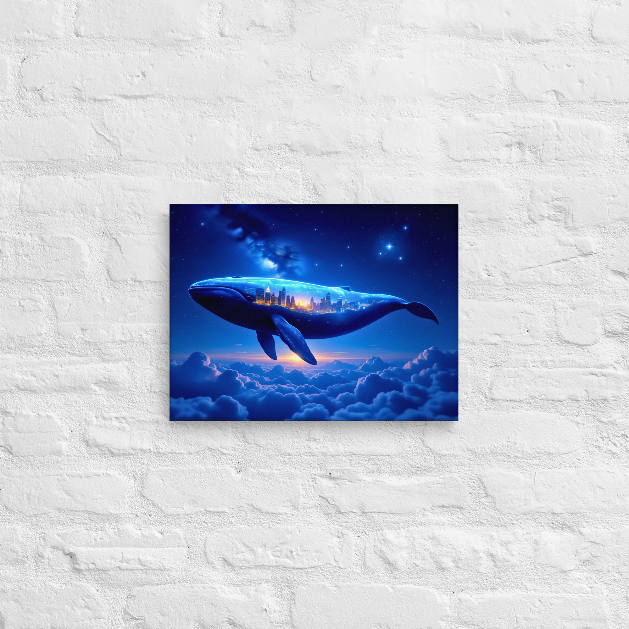 Whale in the Clouds Thin Canvas Art - Image 2