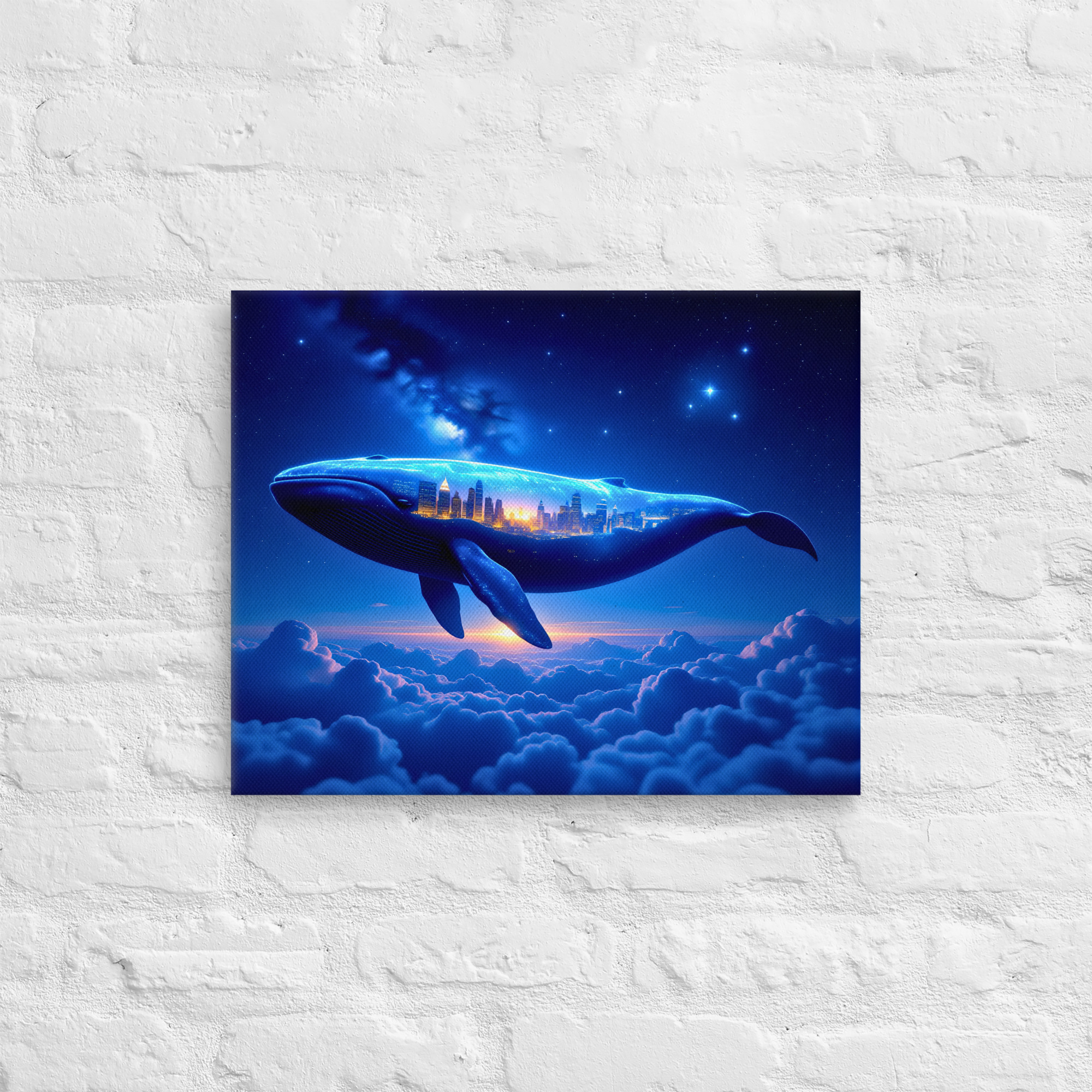 Whale in the Clouds Thin Canvas Art - Image 3