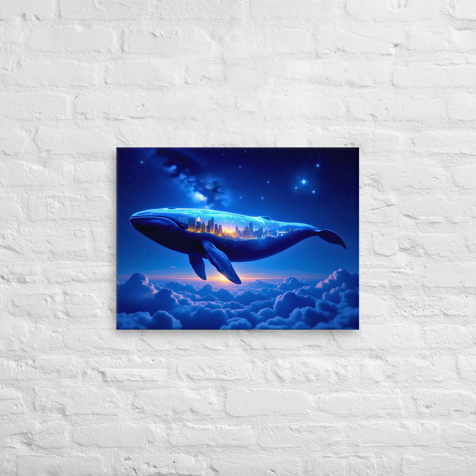 Whale in the Clouds Thin Canvas Art - Image 4