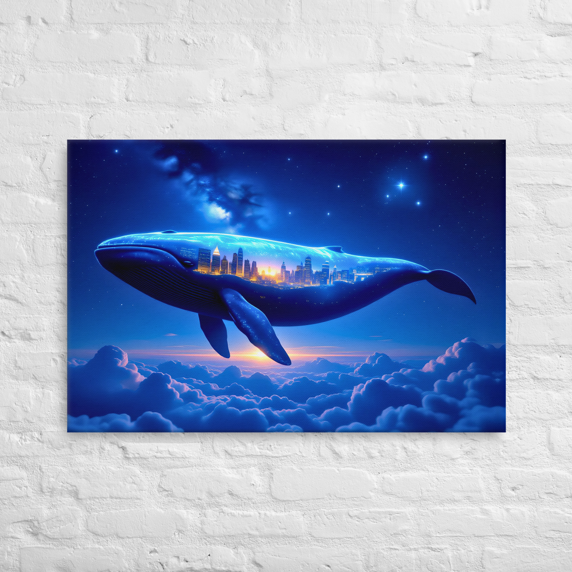 Whale in the Clouds Thin Canvas Art - Image 5
